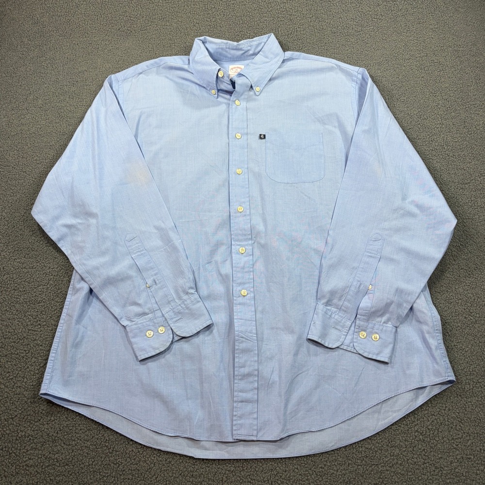Brooks Brothers Button Down Mens XL Blue 346 The Original Polo Shirt Long Sleeve
